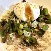 Asperges à la japonaise Riz Œuf mollet