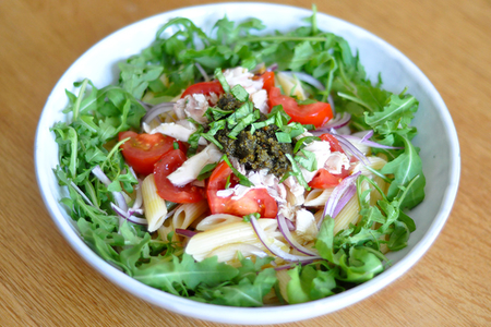 Salade de Pâtes Poulet Pesto. Je choisis cette recette